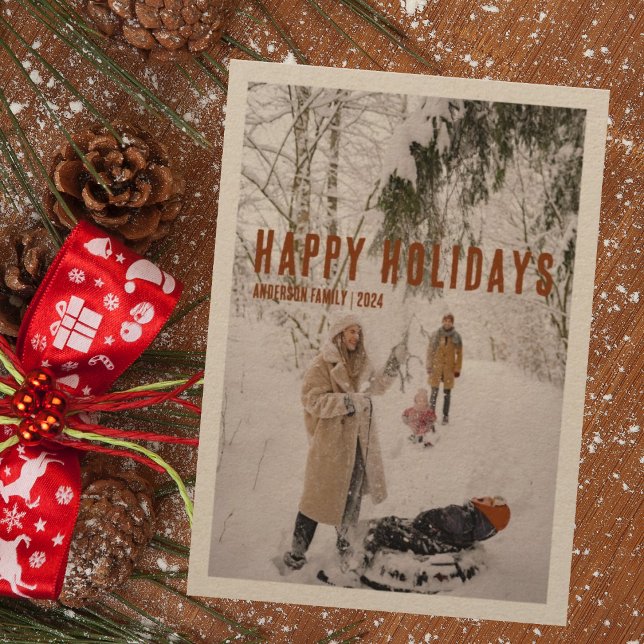Holidays family craft paper rustic card (Creator Uploaded)