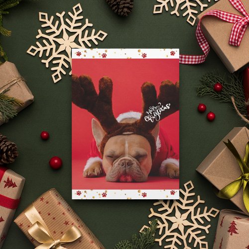 Holidays French Bulldog Cute Dog Christmas Holiday Card