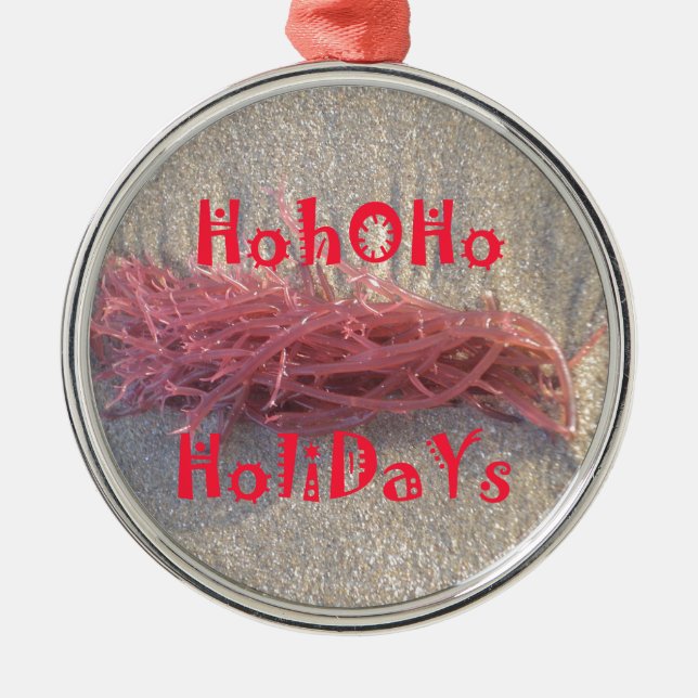 Holidays from the Beach Collection. Metal Ornament (Front)
