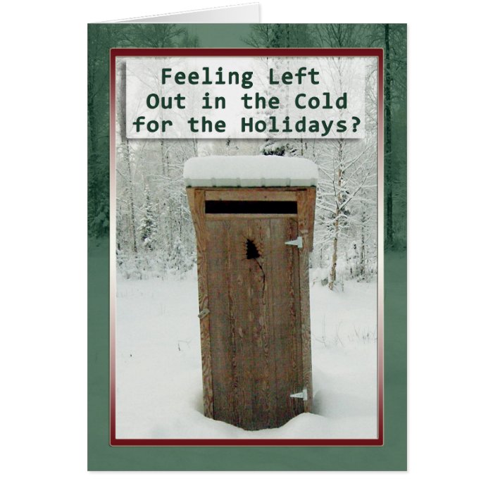 Holidays Funny Outhouse in Snow Card
