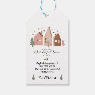 Holidays Gift Tags Boho Houses Personalized
