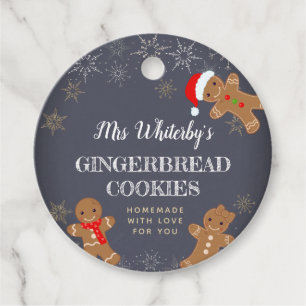 Holidays Gingerbread Cookies Ingredients Favor Tags