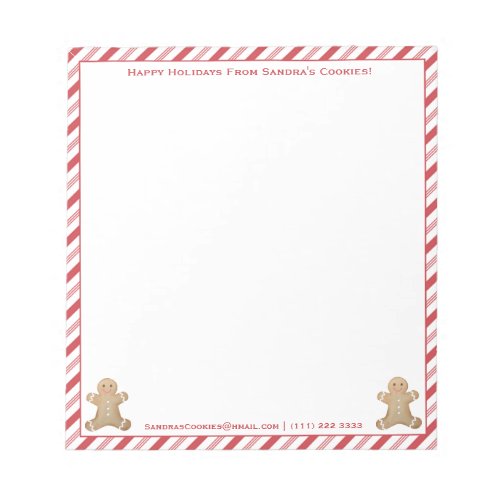 Holidays Gingerbread Man Cookies Personalized  Not Notepad