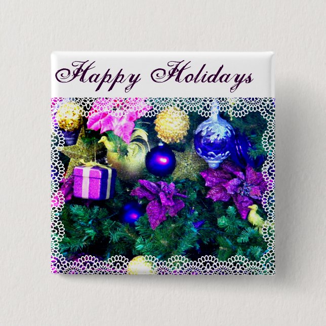 Holidays Greetings_ Pinback Button (Front)