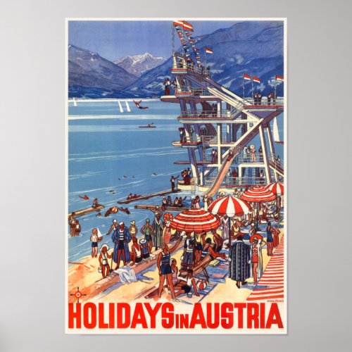 Holidays in Austria Vintage Poster 1933