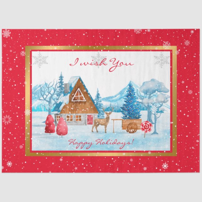 Holidays Landscape Customize Tissue Paper (Front)