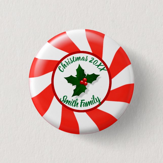 Holidays Mint Candy Custom Button (Front)