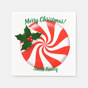 Holidays Mint Candy Custom Napkins