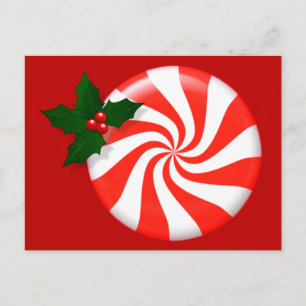 Holidays Mint Candy Custom Postcard