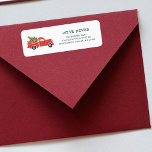 Holidays Moving Christmas Red Truck Return Address Label<br><div class="desc">Announce your move this holiday with a cute illustration red truck design. Easily change the details on both the front and the reverse of the card by clicking the "Personalize" button.</div>