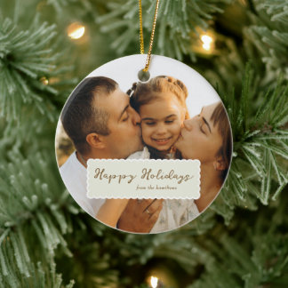 Holidays Multi-photo Memory Card Ceramic Ornament