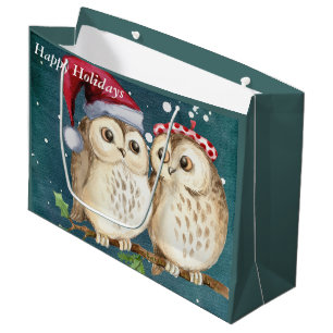Holidays Owls Large Gift Bag
