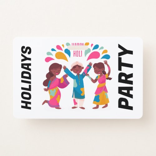 Holidays party badge