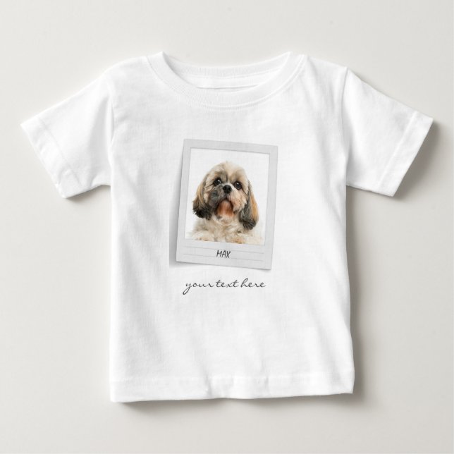 Holidays Pet Birthday Photo Frame Personalized Baby T-Shirt (Front)