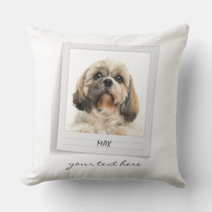 Holidays Pet Birthday Photo Frame Personalized Dog Throw Pillow
