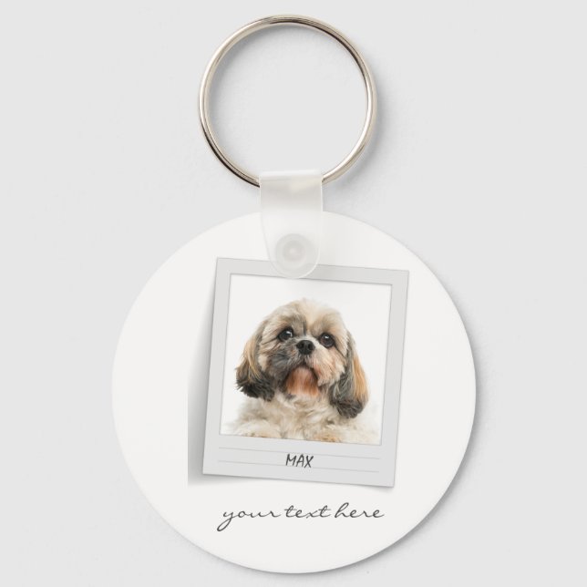 Holidays Pet Birthday Photo Frame Personalized Keychain (Front)