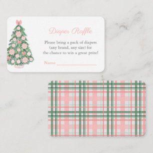 Holidays Pink And Green Diaper Raffle Baby Shower Enclosure Card