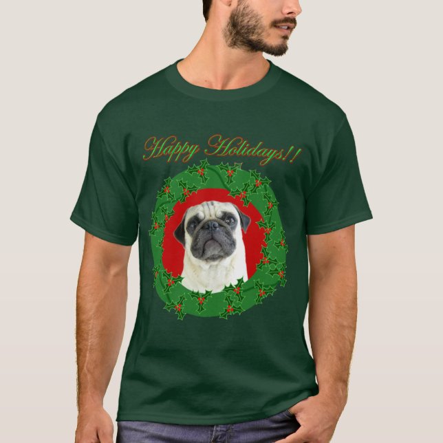 Holidays pug t-shirt (Front)