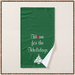 Holidays Red Heart & Tree Hand Towel