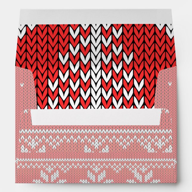 Holidays Red Knit Ugly Sweater Jumping Deer Envelope (Back (Bottom))