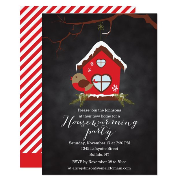 Holidays Robin Housewarming Party Invitation