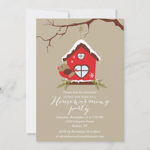 Holidays Robin Housewarming Party Invitation