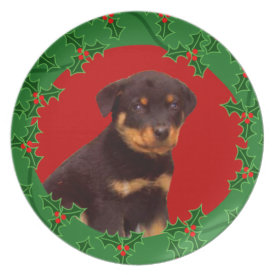 Holidays Rottweiler puppy Dinner Plate