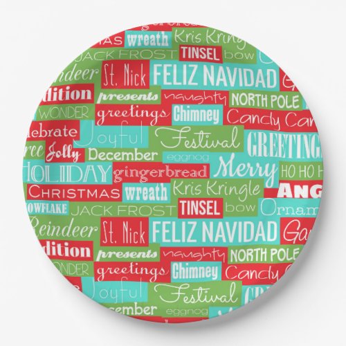 Holidays Season typography Paper Plates