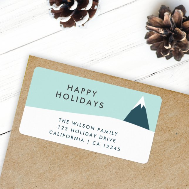 Holidays Snow Mountain | Scandi Return Address Label (Creator Uploaded)