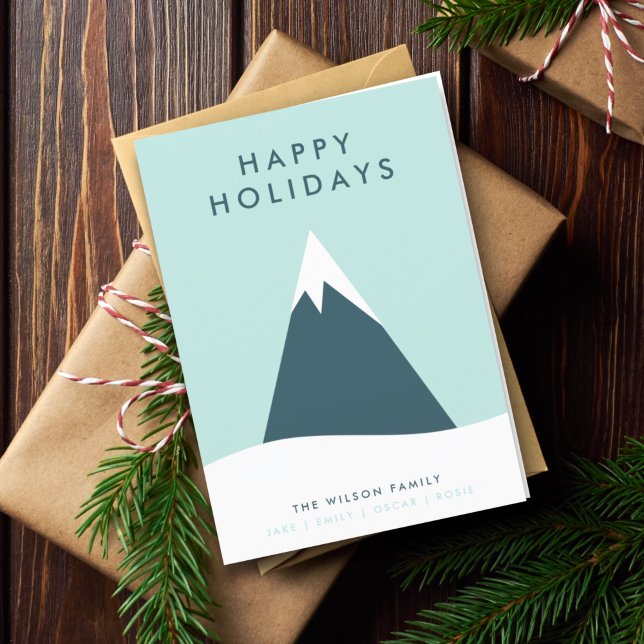 Holidays Snow Mountain | Scandinavian Minimalist Holiday Card (Creator Uploaded)