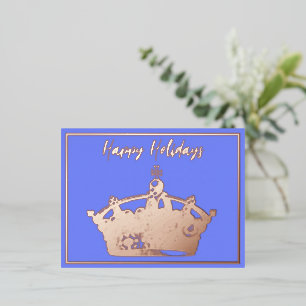 Holidays Vintage Crown Foil Invitation Postcard