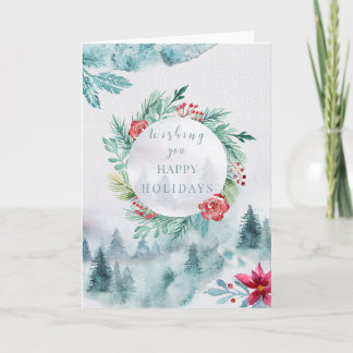 Holidays - WC Wreath on Winter Scene Card