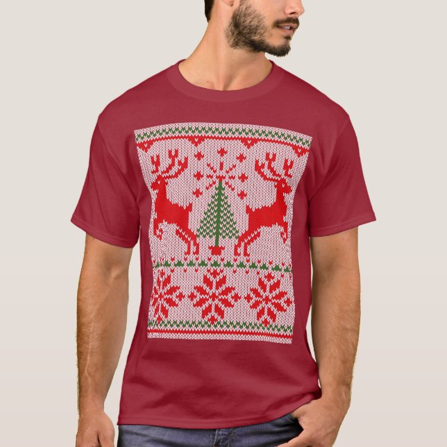Holidays White Knit Style Sweater Deer (Front)