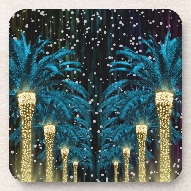 Holidays Winter Palm Beverage Coaster (Front)