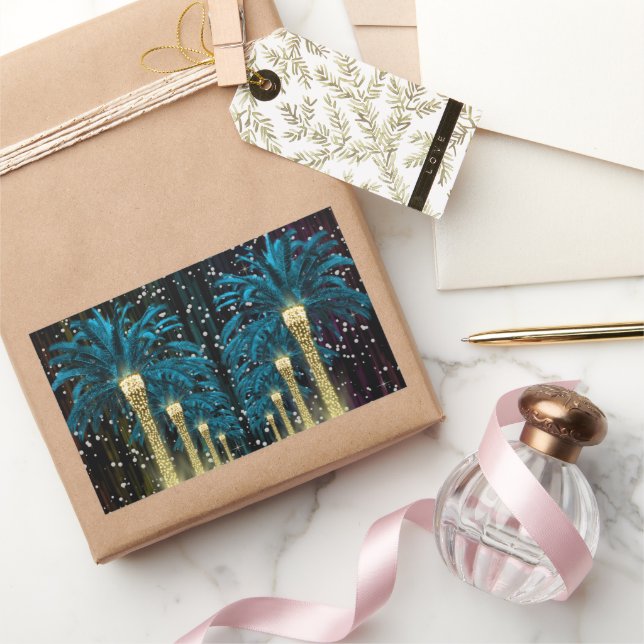 Holidays Winter Palm Rectangular Sticker (Gifting)