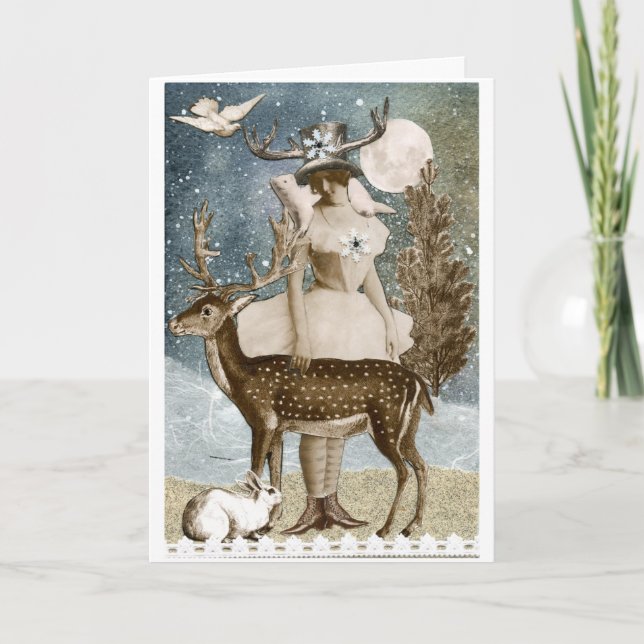 Holidays with Friends Solstice Greetings Holiday Card (Front)