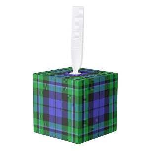 Holidaytime Clan MacCallum Tartan Plaid Cube Ornament