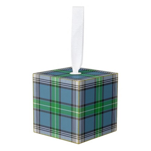 Holidaytime Clan MacDowall Tartan Plaid Cube Ornament