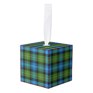 Holidaytime Clan MacKenzie Tartan Plaid Cube Ornament