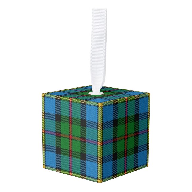 Holidaytime Clan MacLeod of Harris Tartan Plaid Cube Ornament (Front Angled)