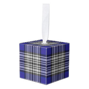 Holidaytime Clan Napier Tartan Plaid Cube Ornament