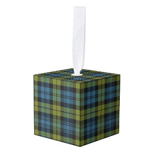 Holidaytime Scottish Campbell Tartan Plaid Cube Ornament