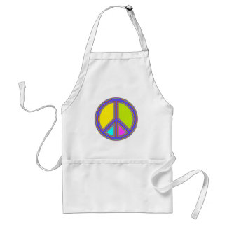 holiES - colorful PEACE sign + your ideas Adult Apron