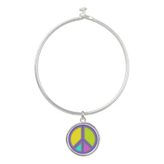 holiES - colorful PEACE sign + your ideas Bangle Bracelet