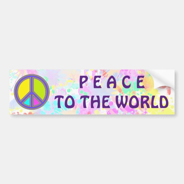 holiES - colorful PEACE sign + your ideas Bumper Sticker (Front)