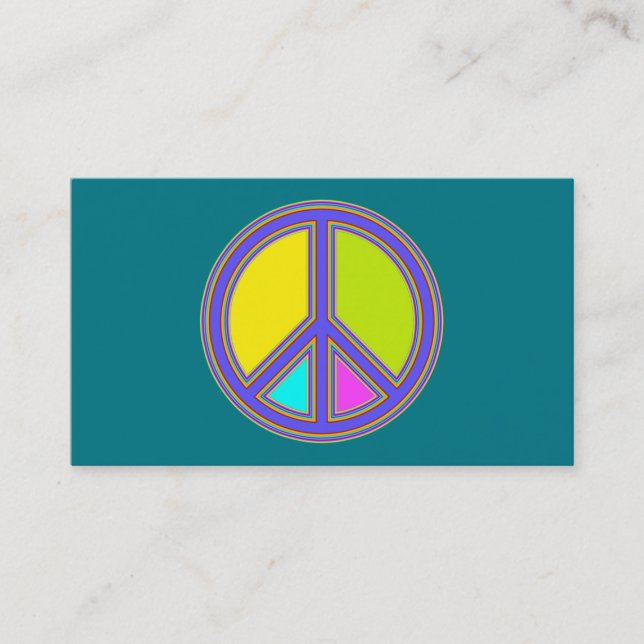 holiES - colorful PEACE sign + your ideas Business Card (Front)