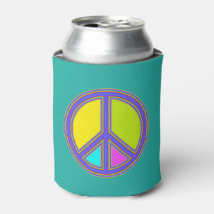 holiES - colorful PEACE sign + your ideas Can Cooler