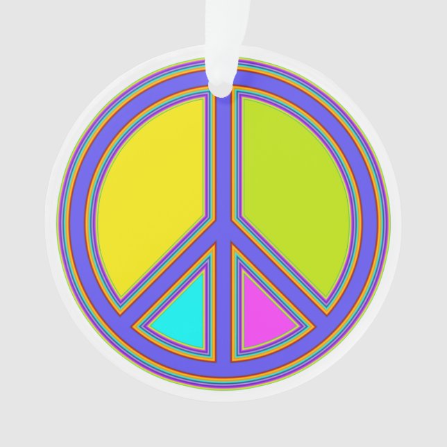 holiES - colorful PEACE sign + your ideas Ornament (Front)