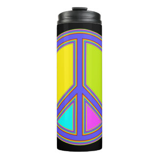 holiES - colorful PEACE sign + your ideas Thermal Tumbler