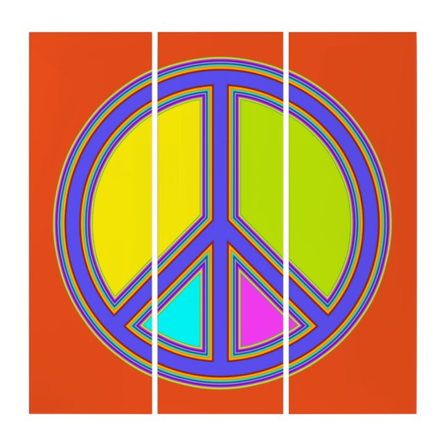 holiES - colorful PEACE sign + your ideas Triptych (Front)